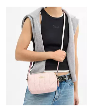 Coach Quilted Shoulder Bag In Pink