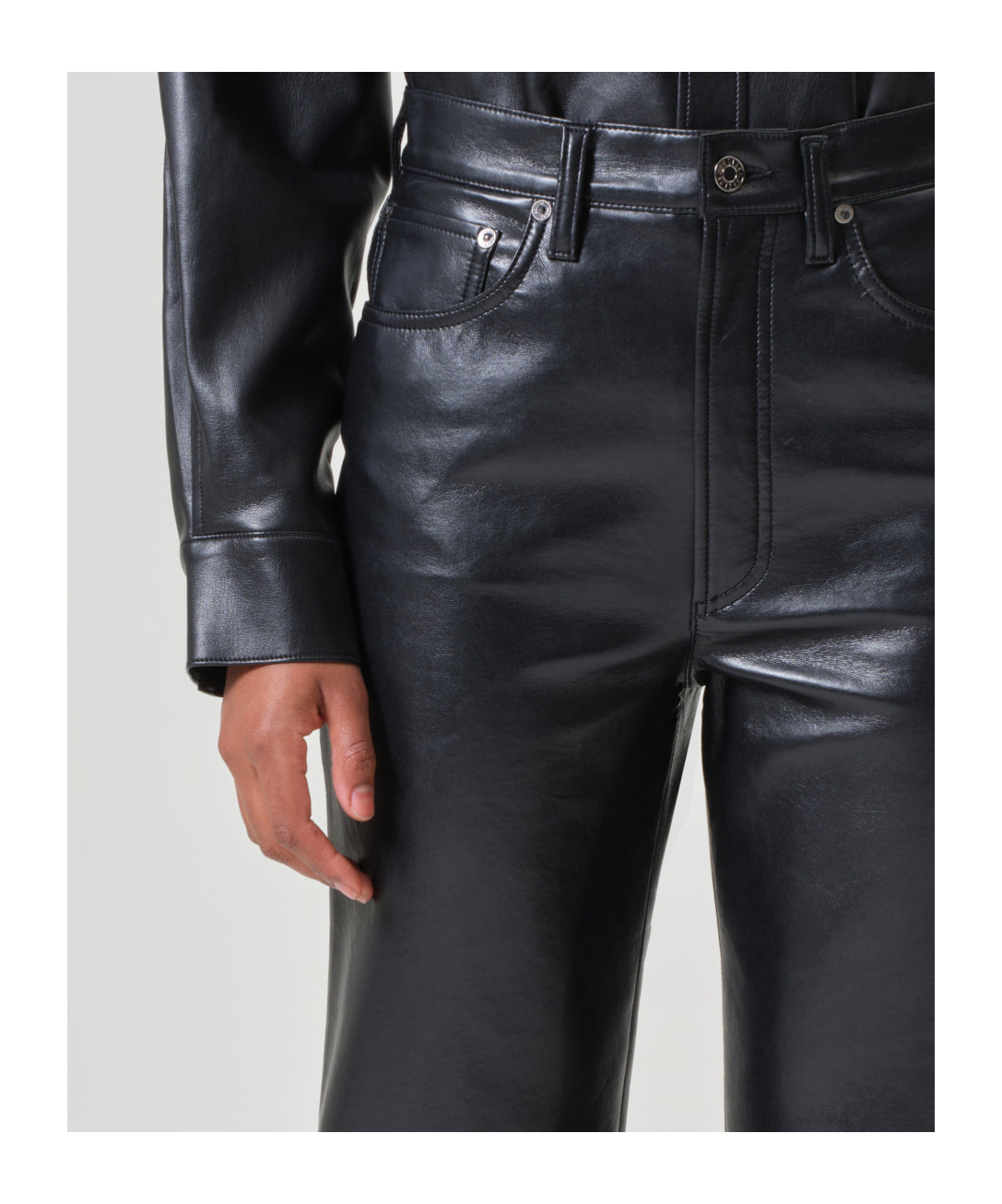 Agolde Belt-loop Casual Pants In Black