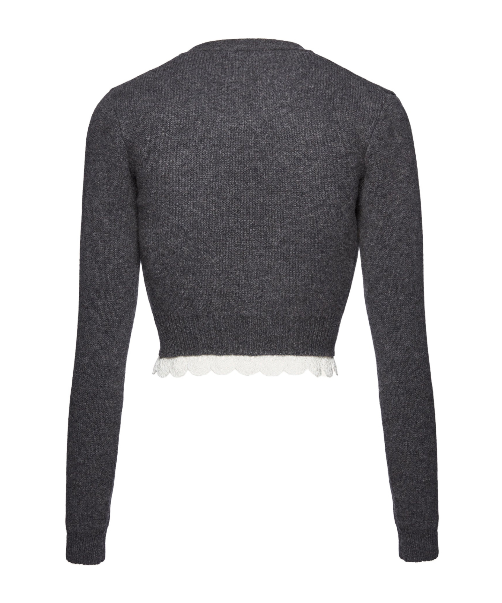 Shop Magda Butrym Lace-trim Cashmere Cardigan In Black