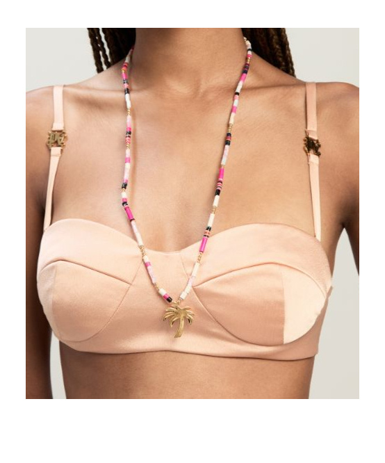 Palm Angels Pa Logo Cup Bra In Nude
