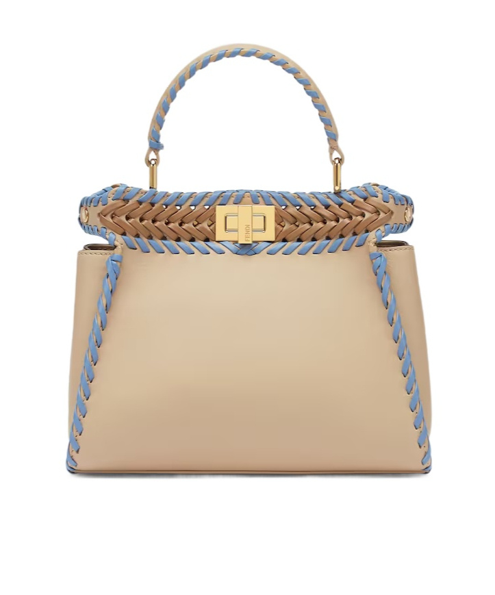 Fendi Peekaboo Mini Top Handle Bag In Nude