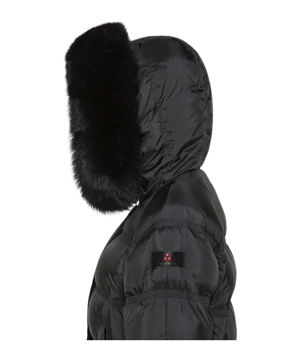 Peuterey Puffer Jacket With Fur Trim In Black