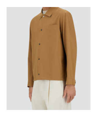Herno Lightweight Double Bi-stretch Brown Jacket With Classic Collar In Brown