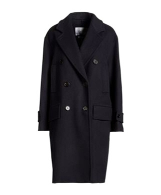 Max Mara Stylish Minimalist Double-breasted Coat In Black