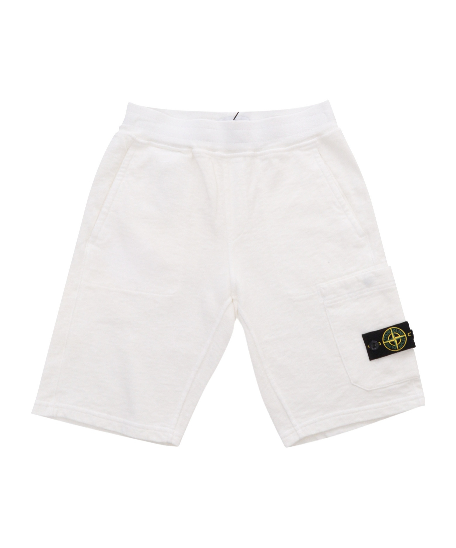 Stone Island Compass-badge Cotton Track Shorts In White