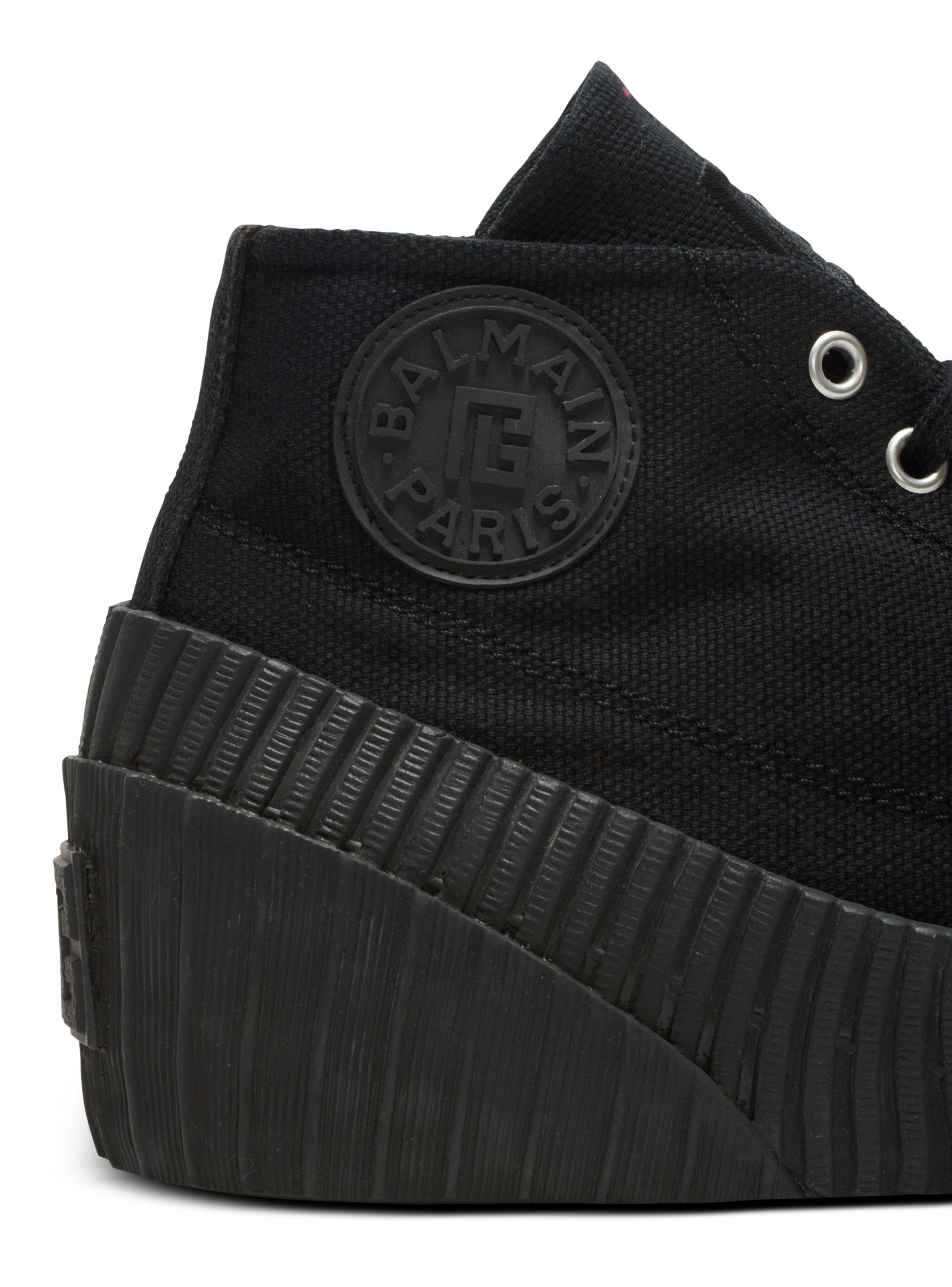 Balmain Riff Low Canvas Sneakers In Black