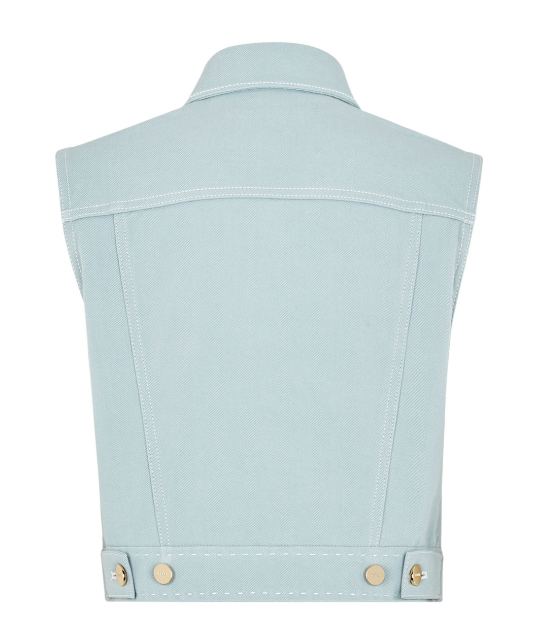 Fendi Ff-motif Denim Gilet In Green