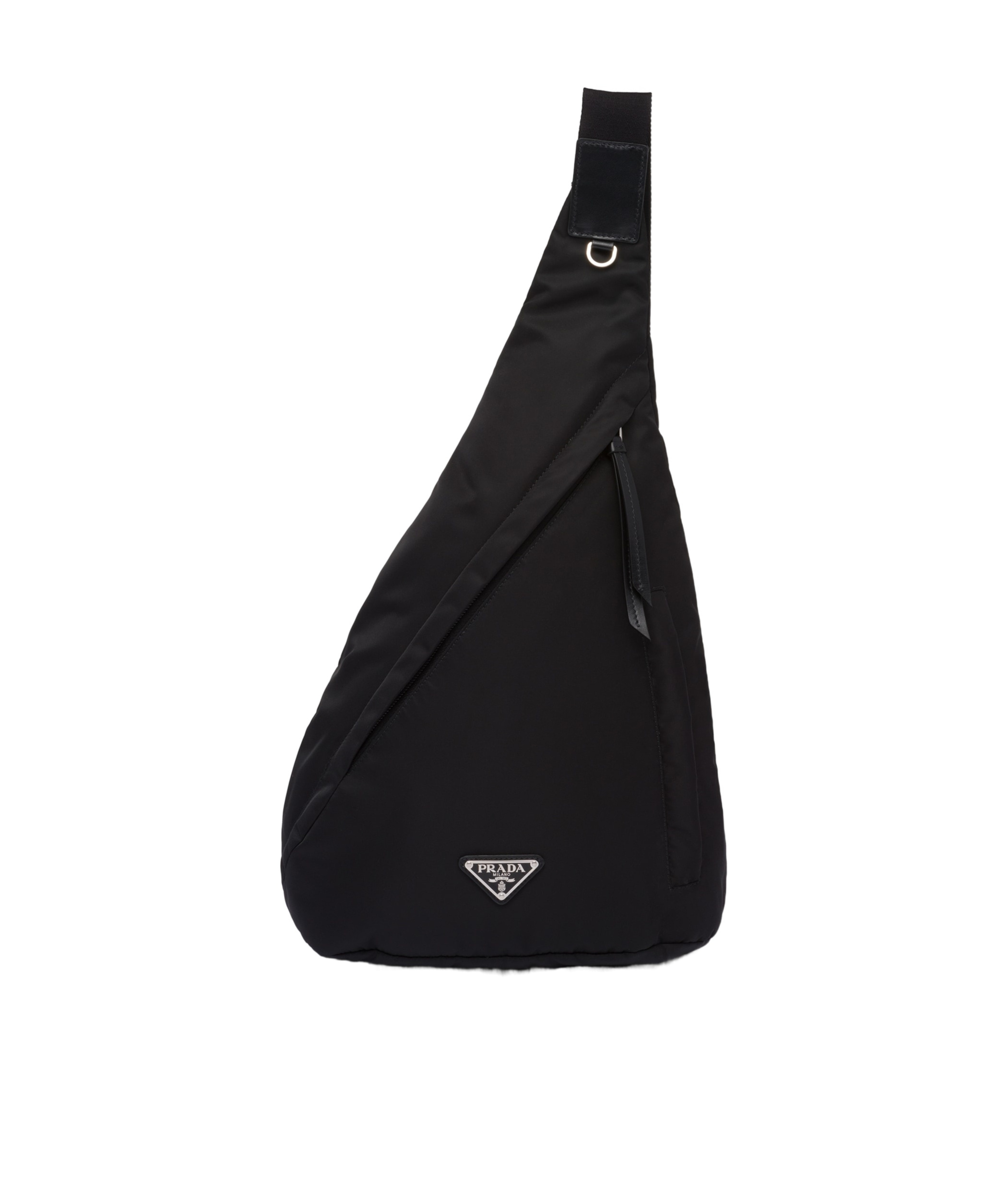 Prada Re-nylon Logo-plaque Backpack In Black