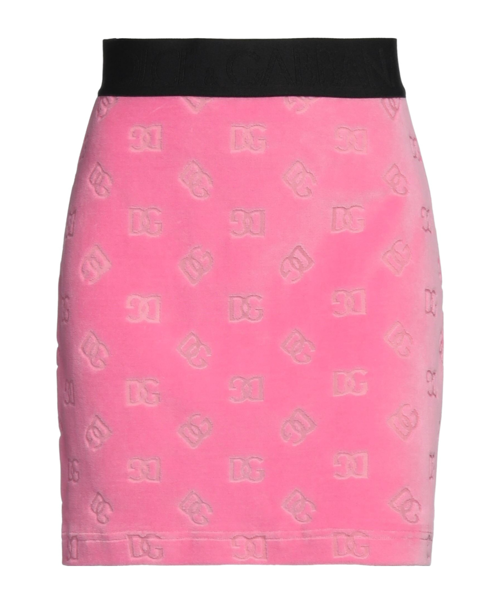 Dolce & Gabbana Velvet Pencil Skirt In Pink