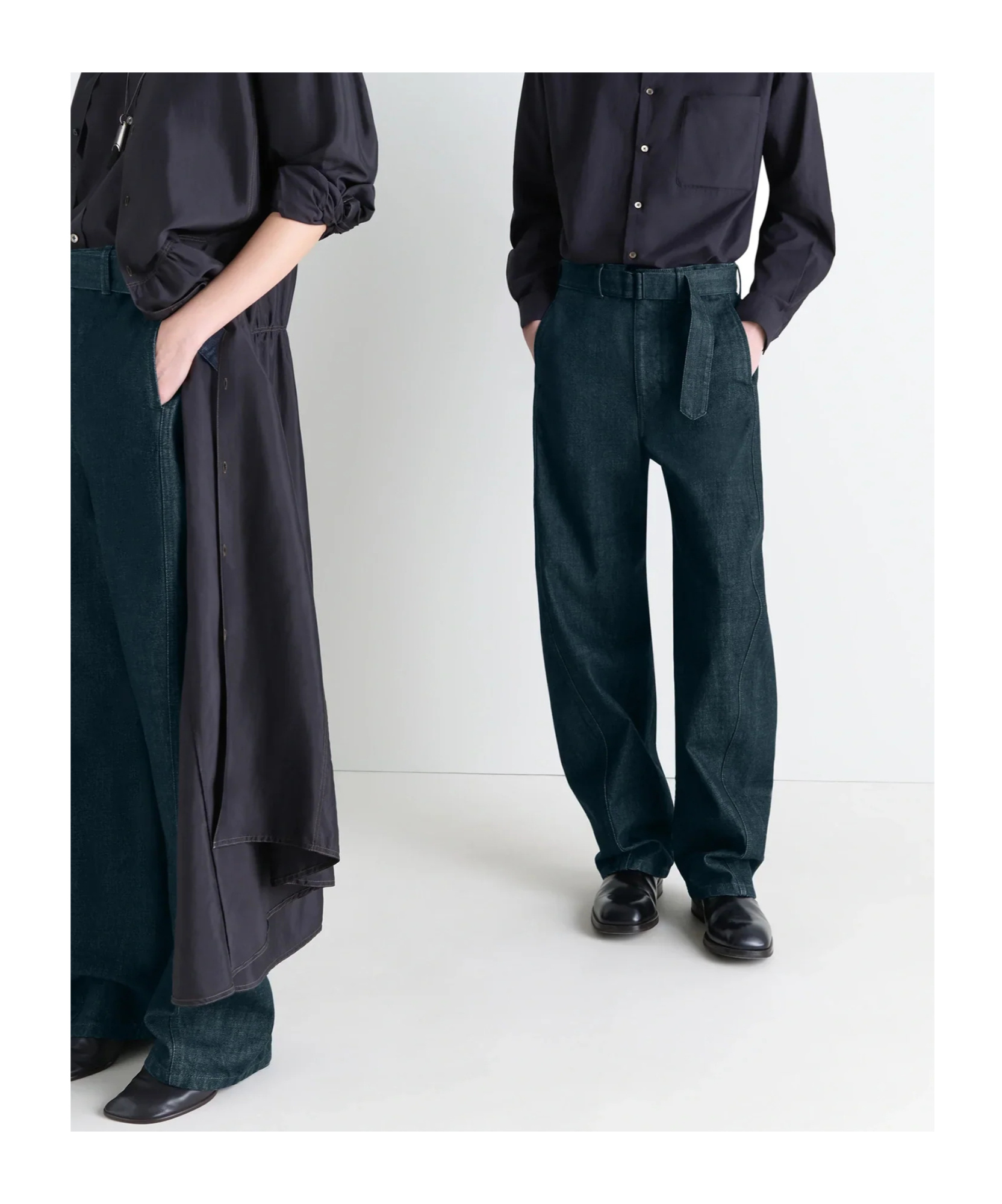 Lemaire Adjustable-strap Jeans In Blue
