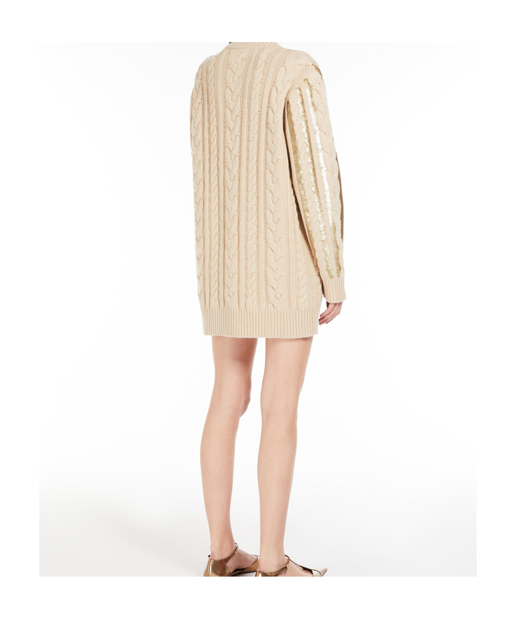 Max Mara Wool And Cashmere Short Dress In Nude