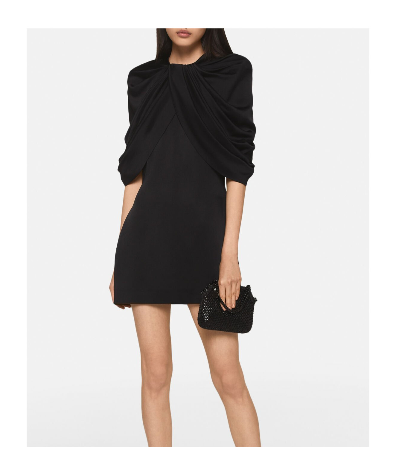 Stella Mccartney Stella Mc Cartney Mini Dress With Petal Sleeves In Black