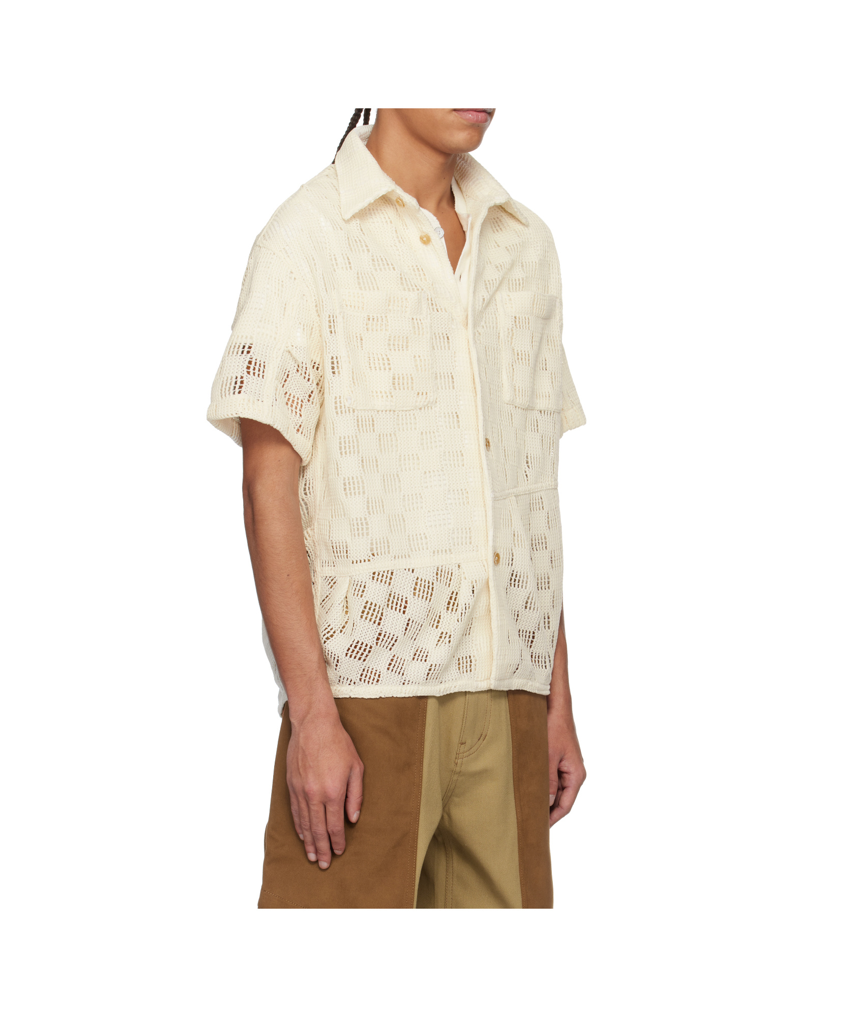 Andersson Bell Off-white Letto Knitted Shirt In Off-white
