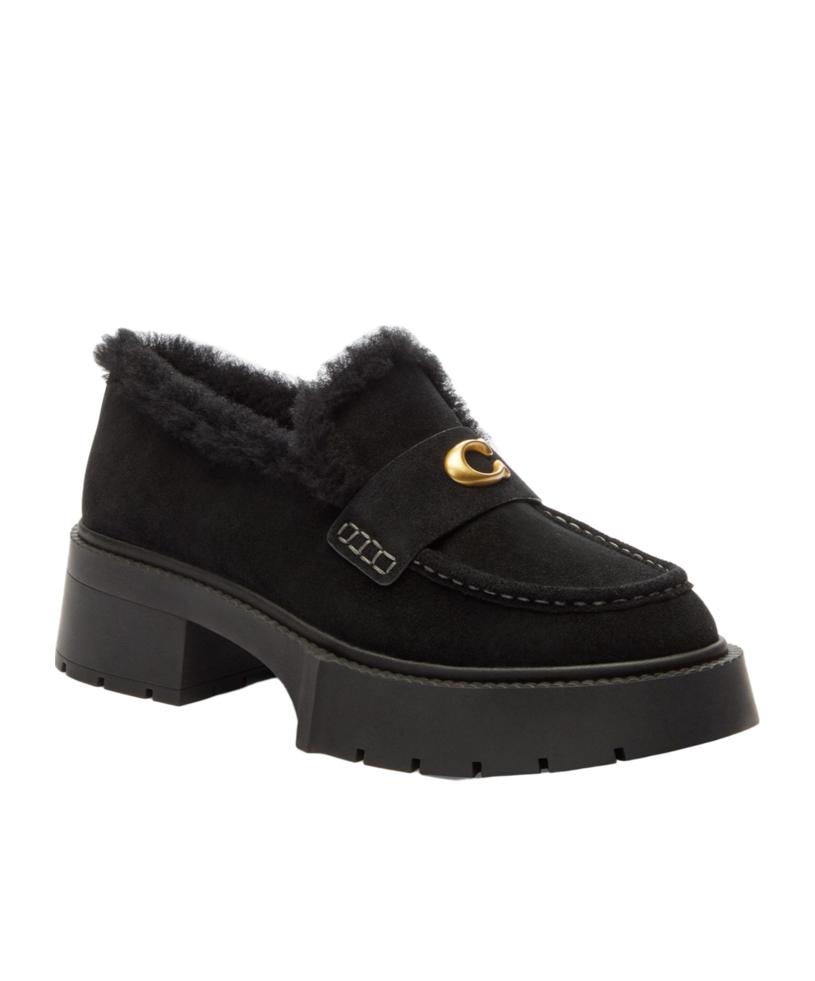 Coach Leah Platform Loafer In Black