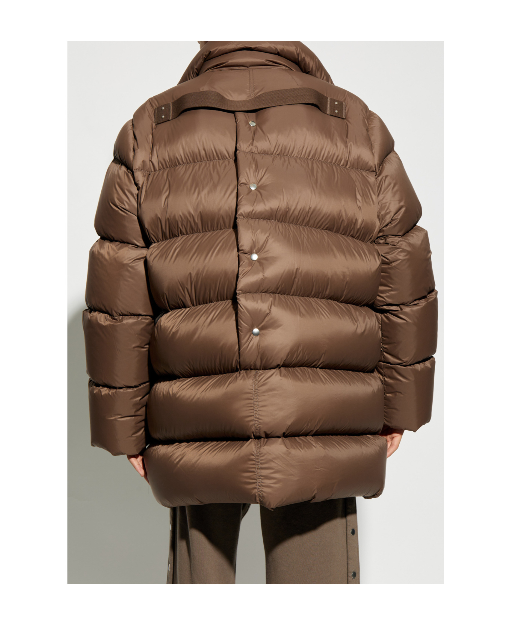 Rick Owens Mens Fawn Porterville Turtle Longline Regular-fit Shell-down Coat In Brown
