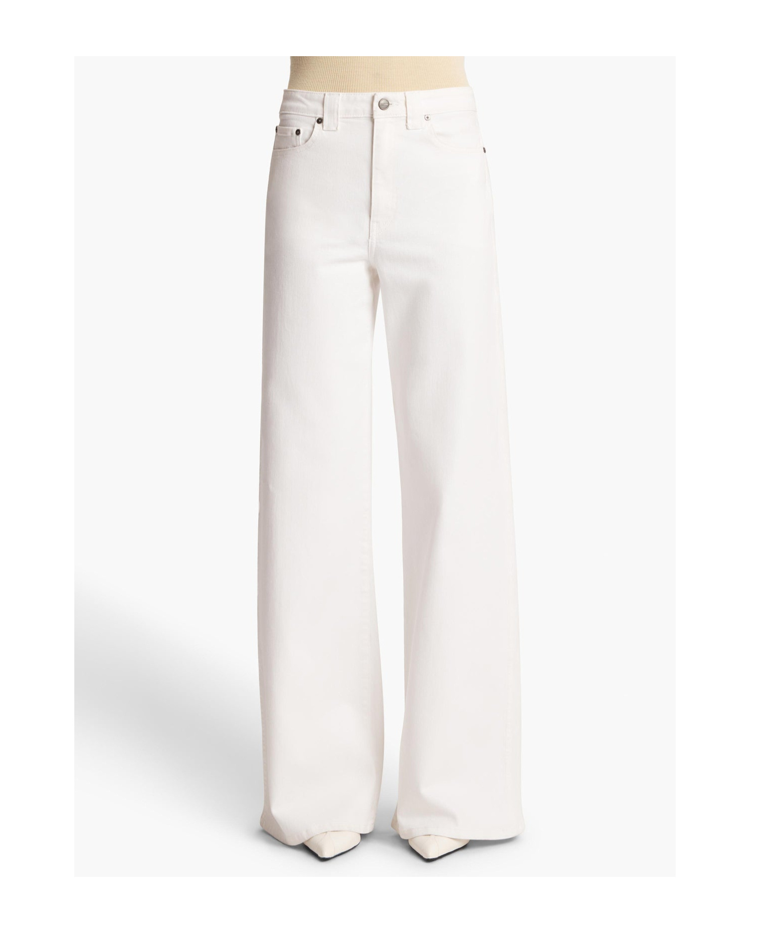 Khaite Danielle High Waist Straight Leg Jeans In White