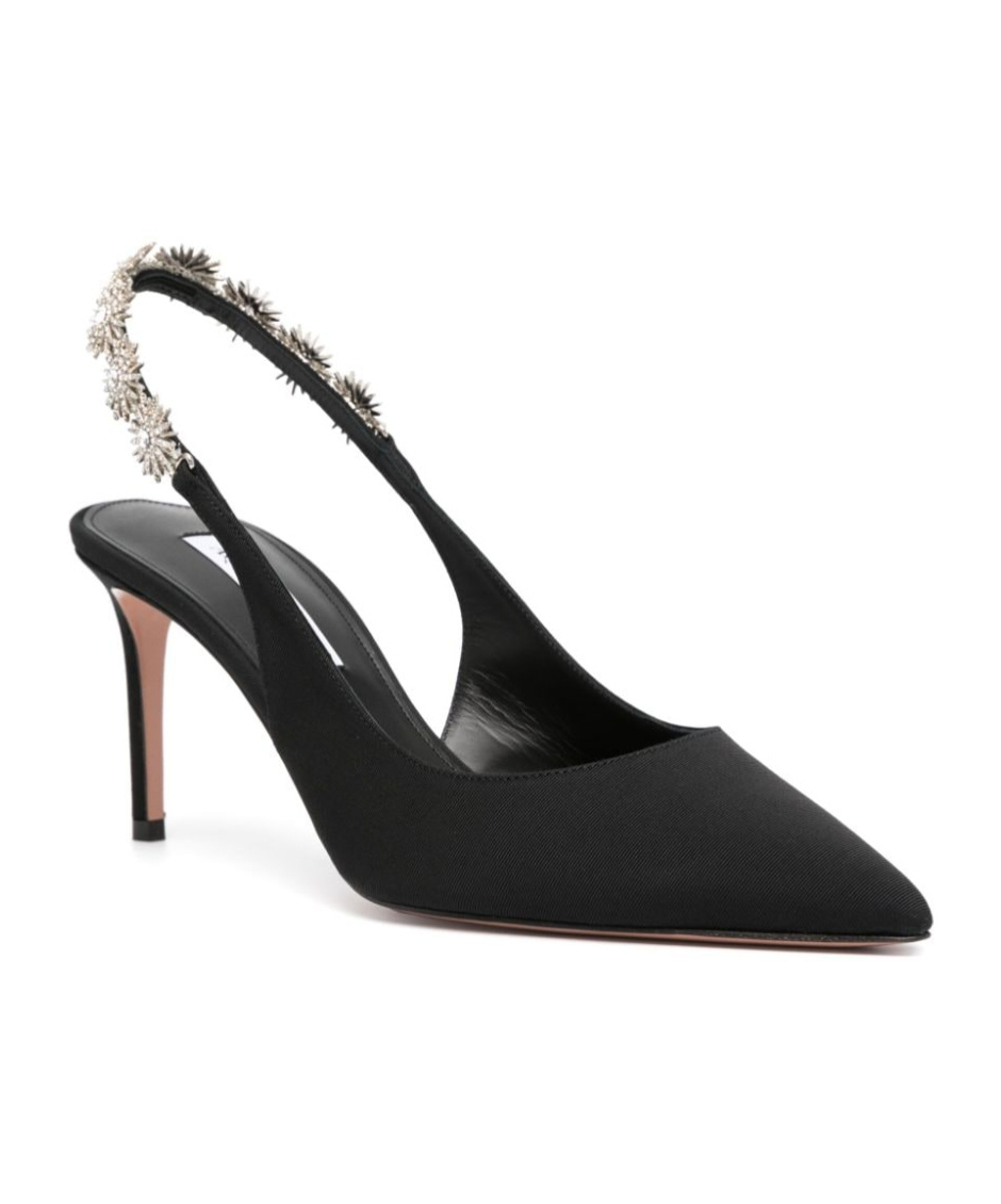 Aquazzura 90mm Crystal-embellished Slingback Pumps In Black