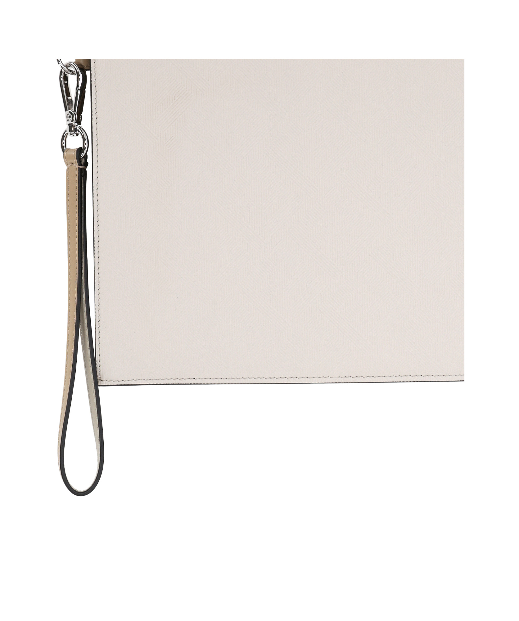 Fendi Logo Plaque Zipped Pouch In White