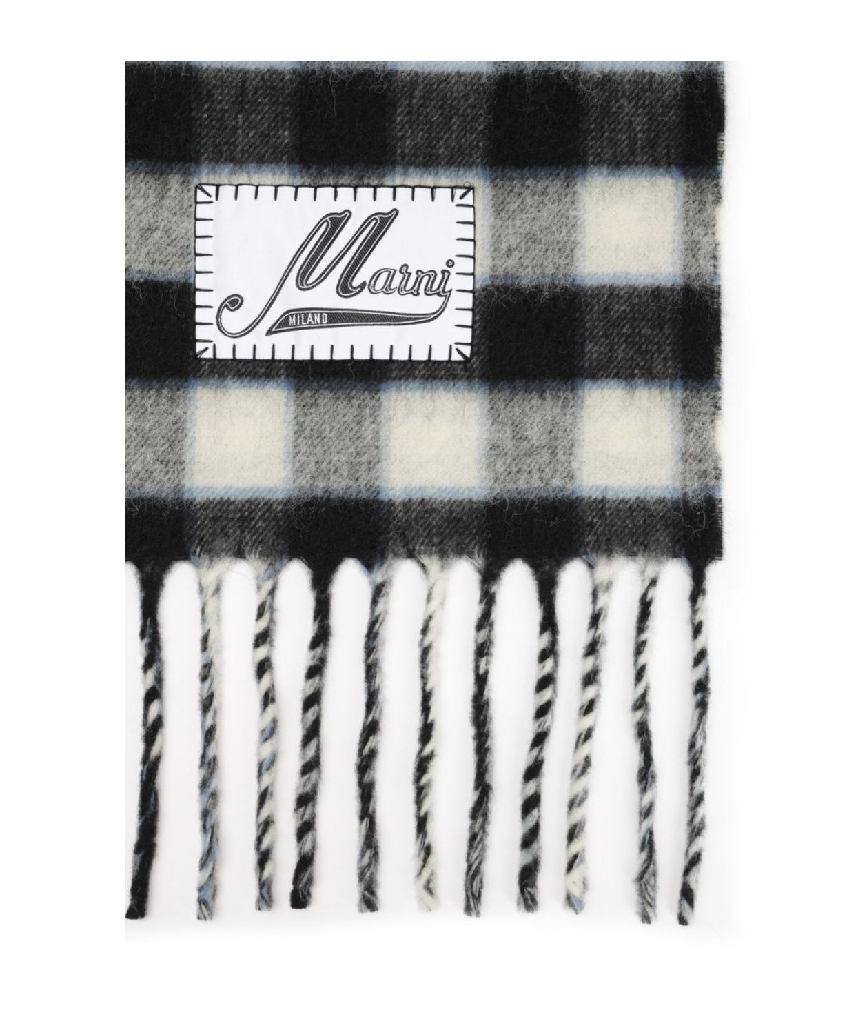 Marni Double-face Wool Scarf Scarves And Foulards Grey In Black