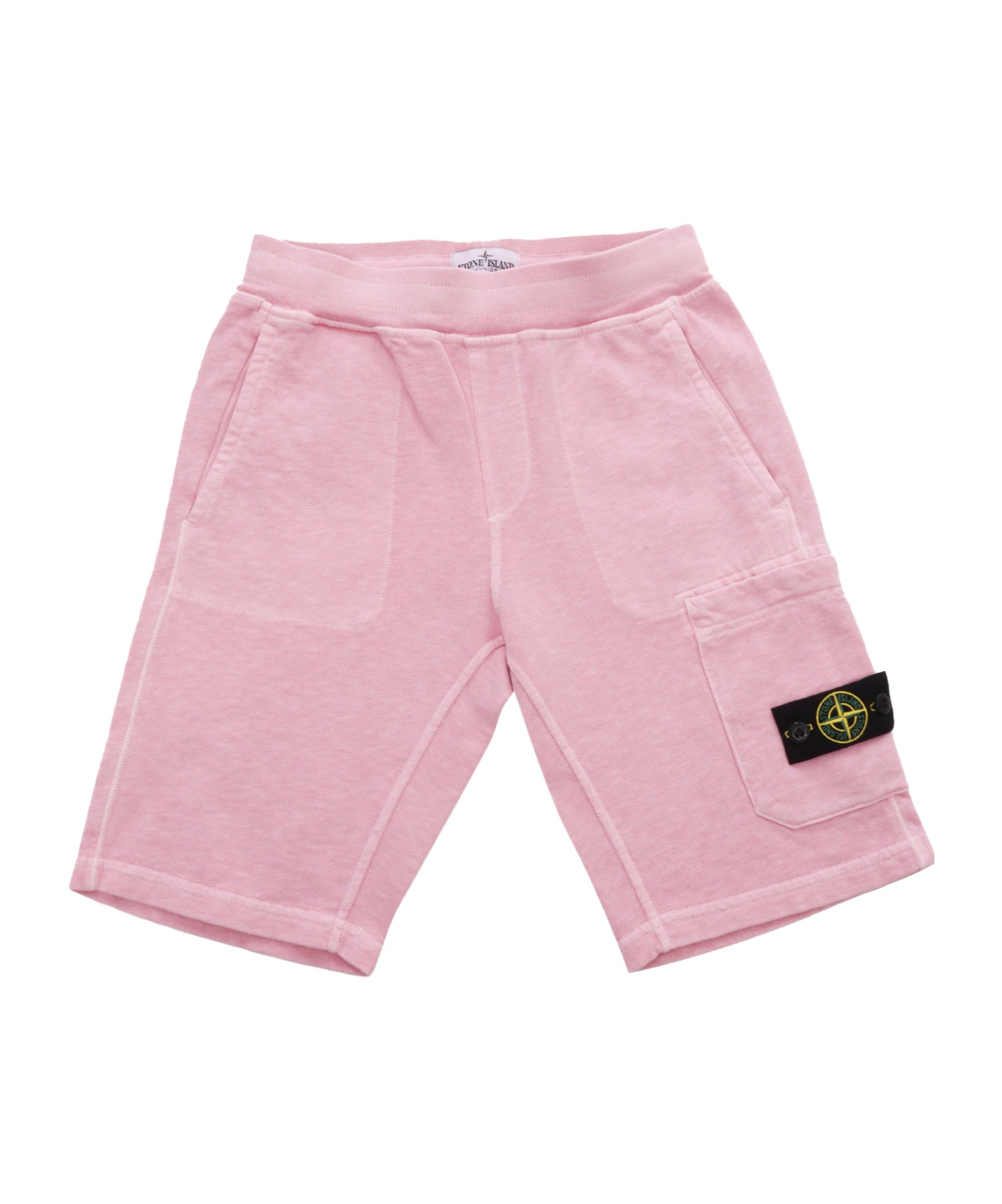 Stone Island Pink Fleece Bermuda Shorts In Pink