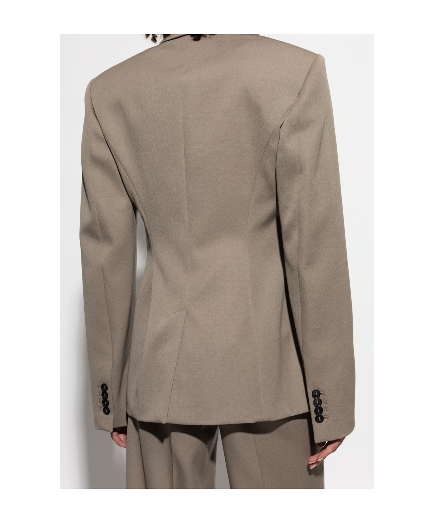 Shop Attico The Single-breasted Blazer In Nude