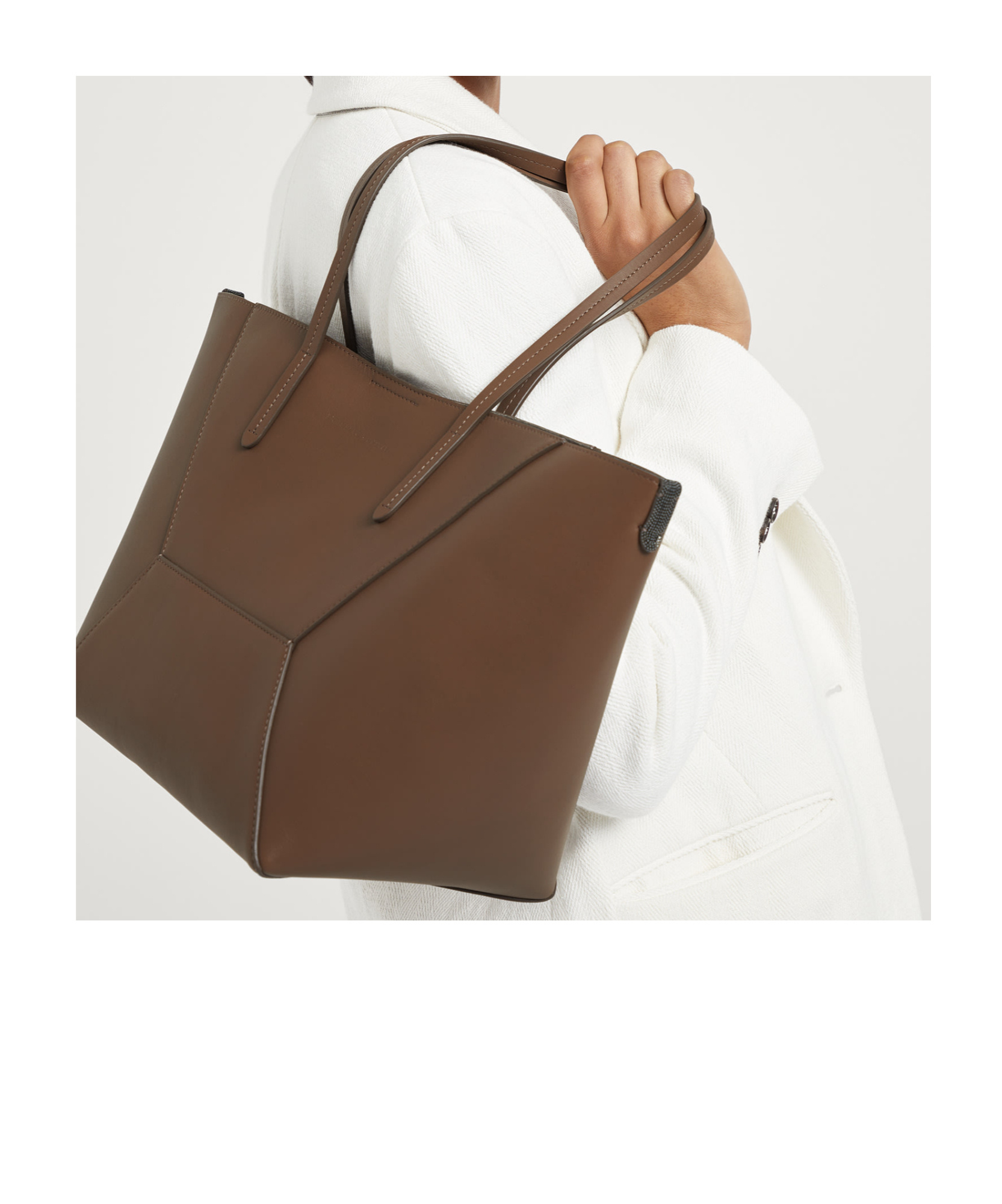 Brunello Cucinelli Small Bc Duo Tote Bag In Brown