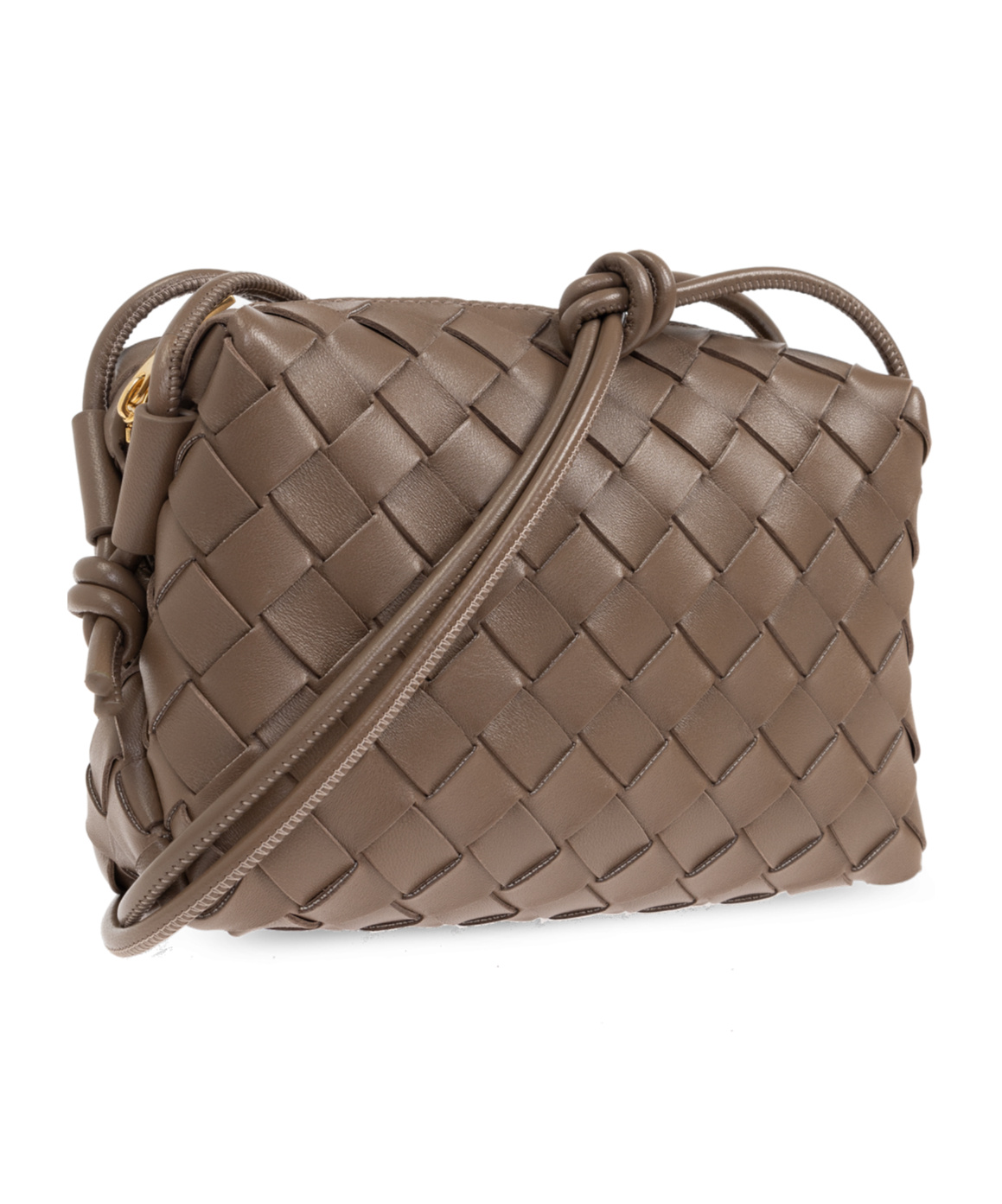 Bottega Veneta Mini Loop Leather Camera Bag In Brown