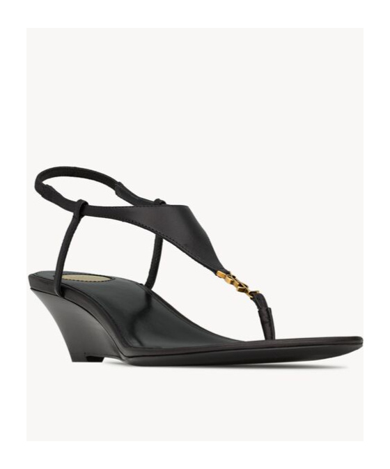 SAINT LAURENT CASSANDRA WEDGES IN SMOOTH LEATHER