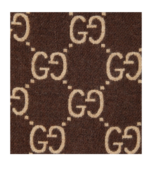 Gucci Gg Wool Jacquard Cape In Brown