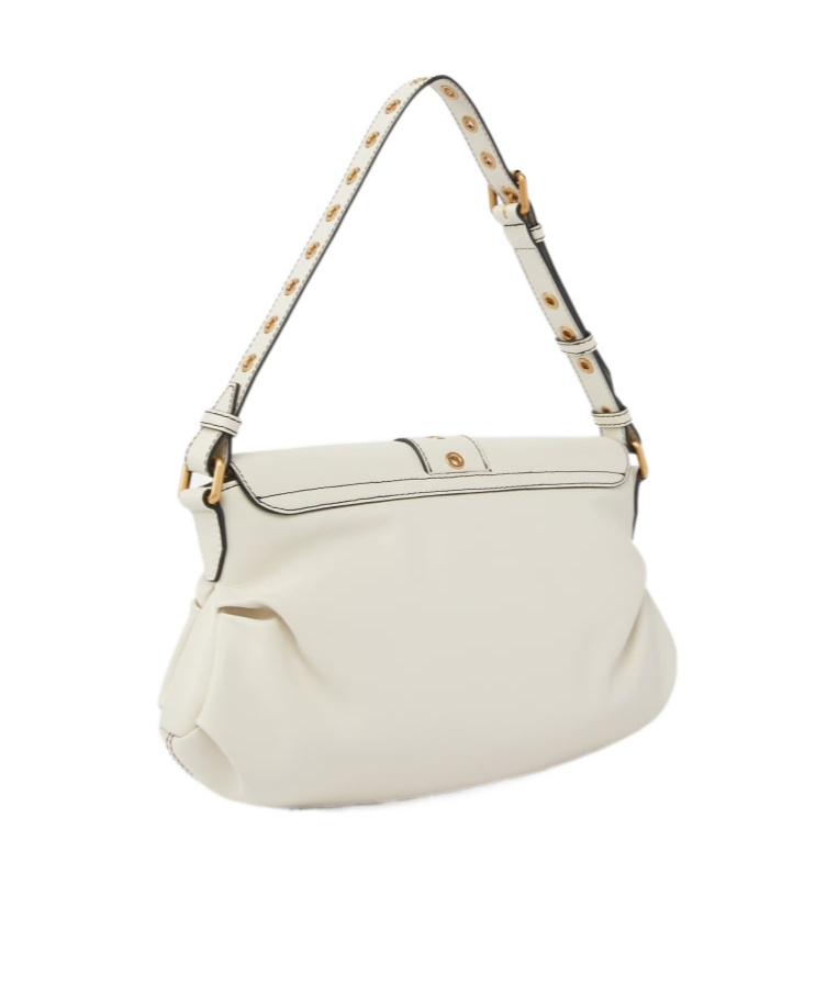 Pinko Jolene Heart Buckled Shoulder Bag In White