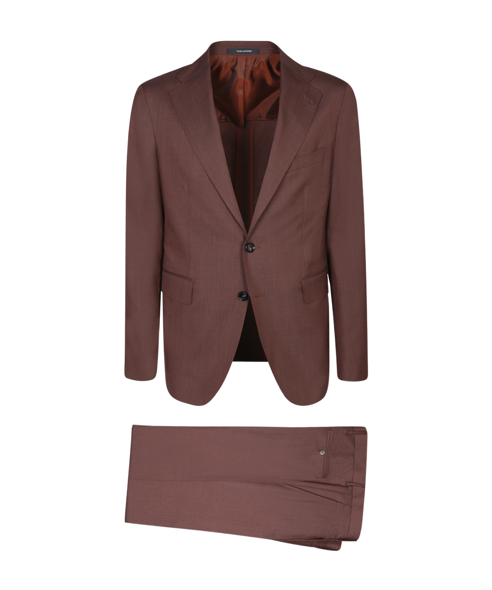 Shop Tagliatore Single-breasted Wool Suit In Red