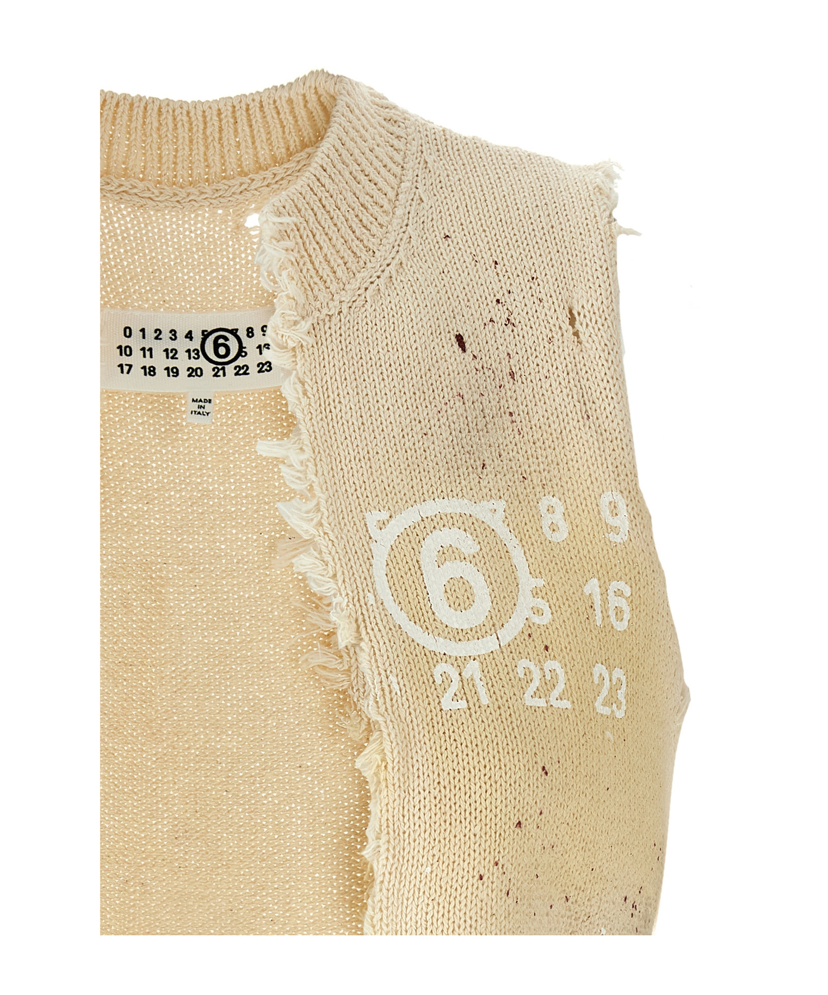 Shop Mm6 Maison Margiela Signature Numbers Motif Waistcoat In Nude