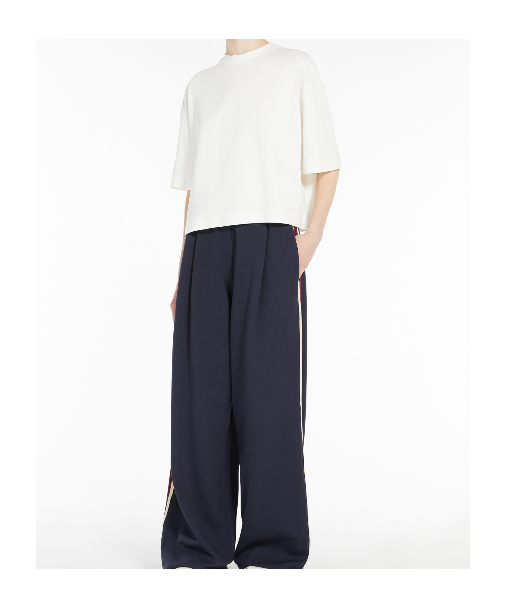 Weekend Max Mara Item O-neck Short-sleeved T-shirt In White