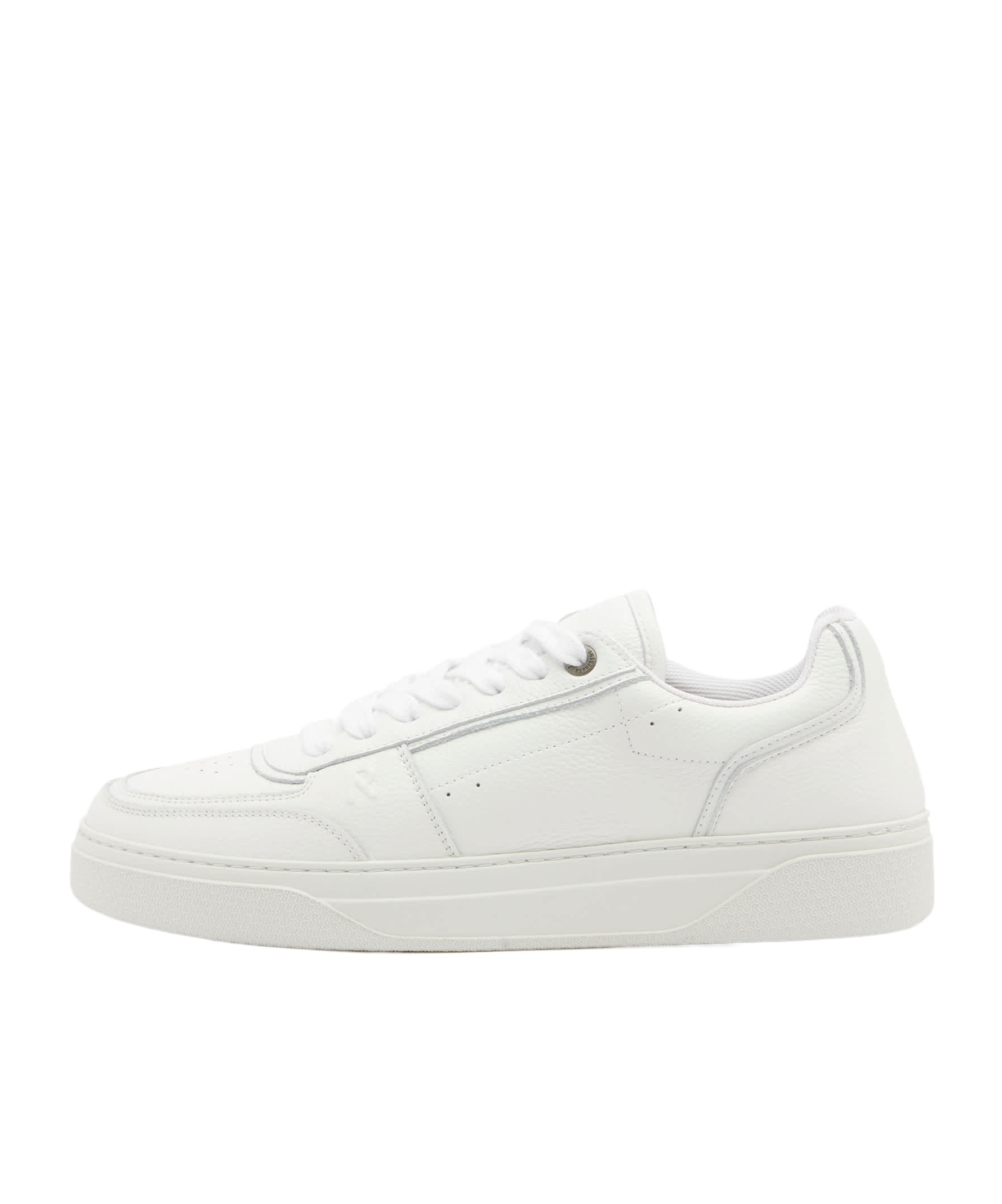 Represent Mens White Initial Leather Low-top Trainers In White
