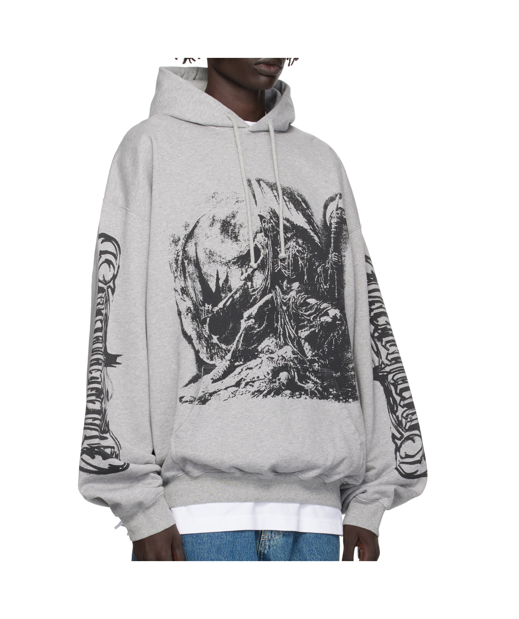 Vetements Gray Goth Oversized Hoodie In Gray