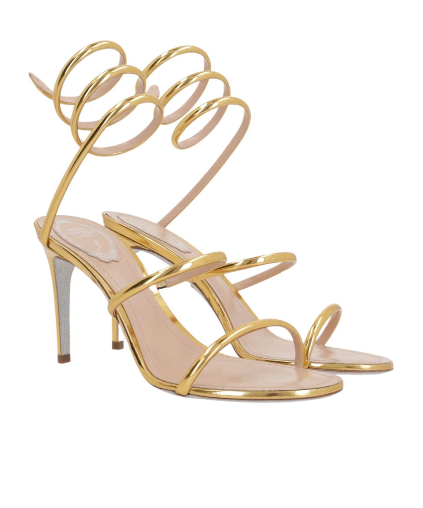 René Caovilla Open-toe High-heeled Sandals In Brown