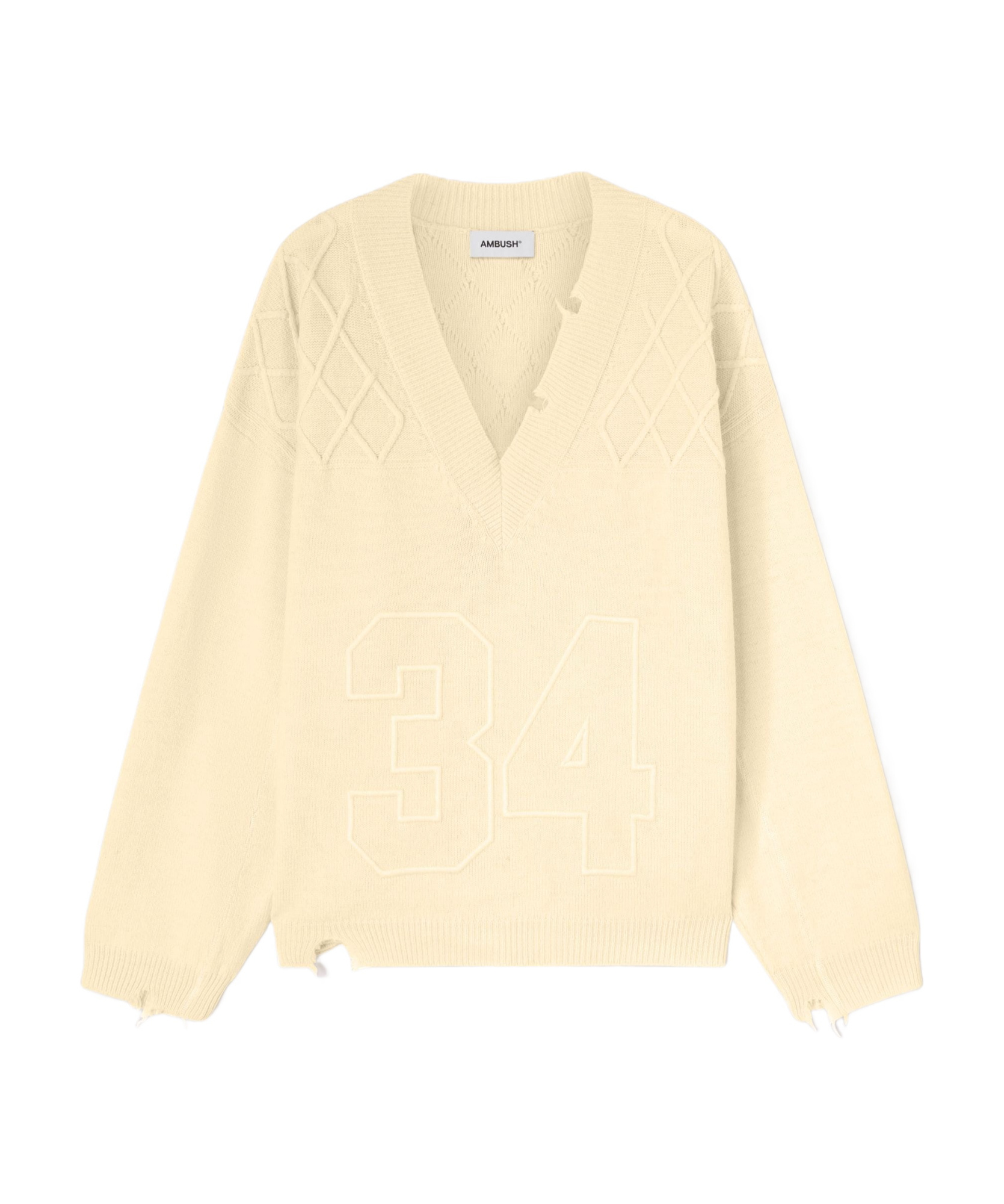 Ambush Number-embroidered Jumper In Nude