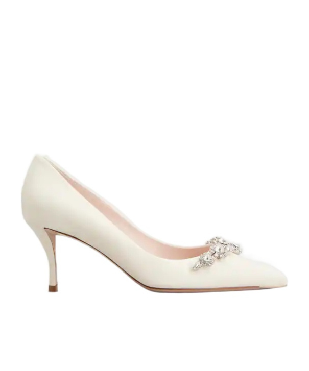 Roger Vivier Efflorescence Pumps In Leather In White