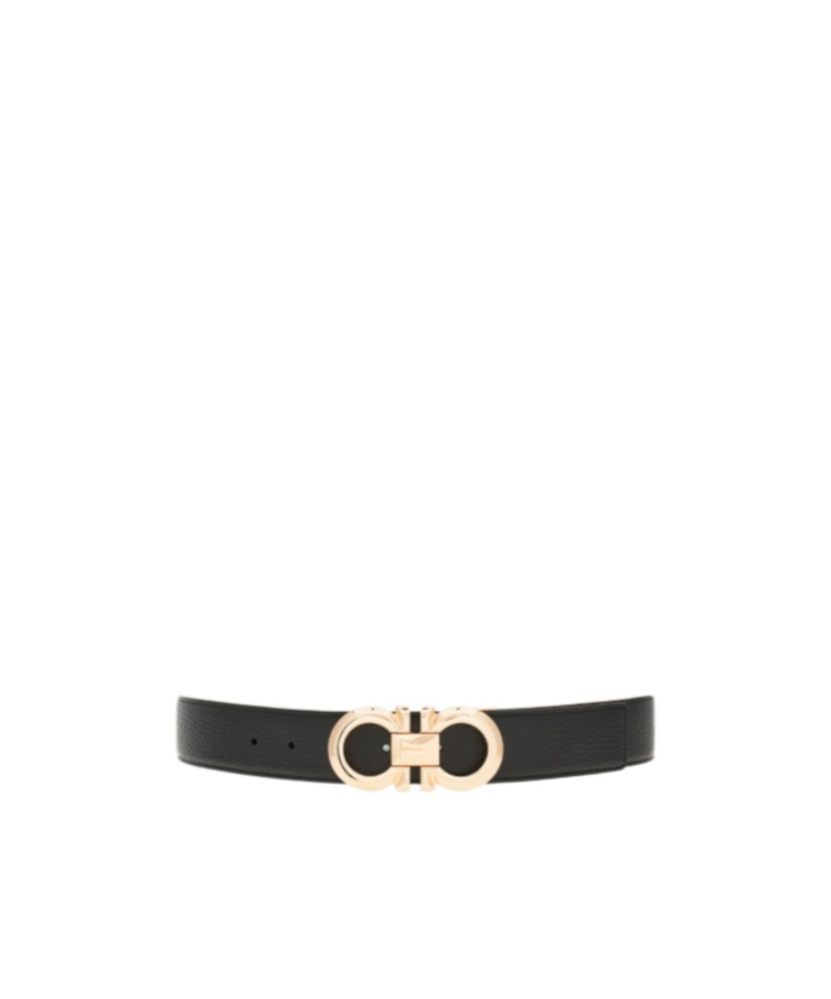 Ferragamo Adjustable Gancini Belt In Black
