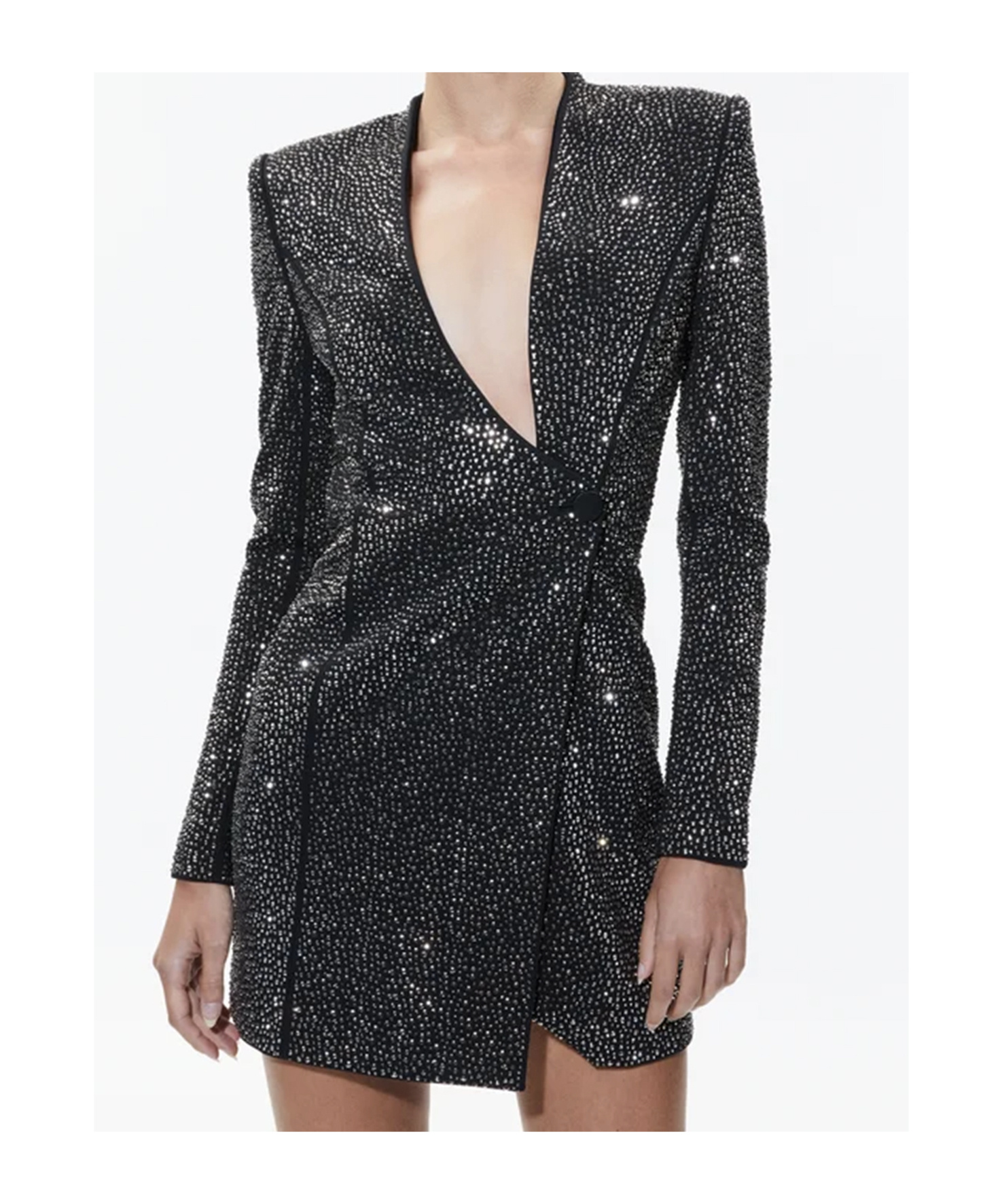 Alice And Olivia Embellished Curved Neckline Blazer Dress