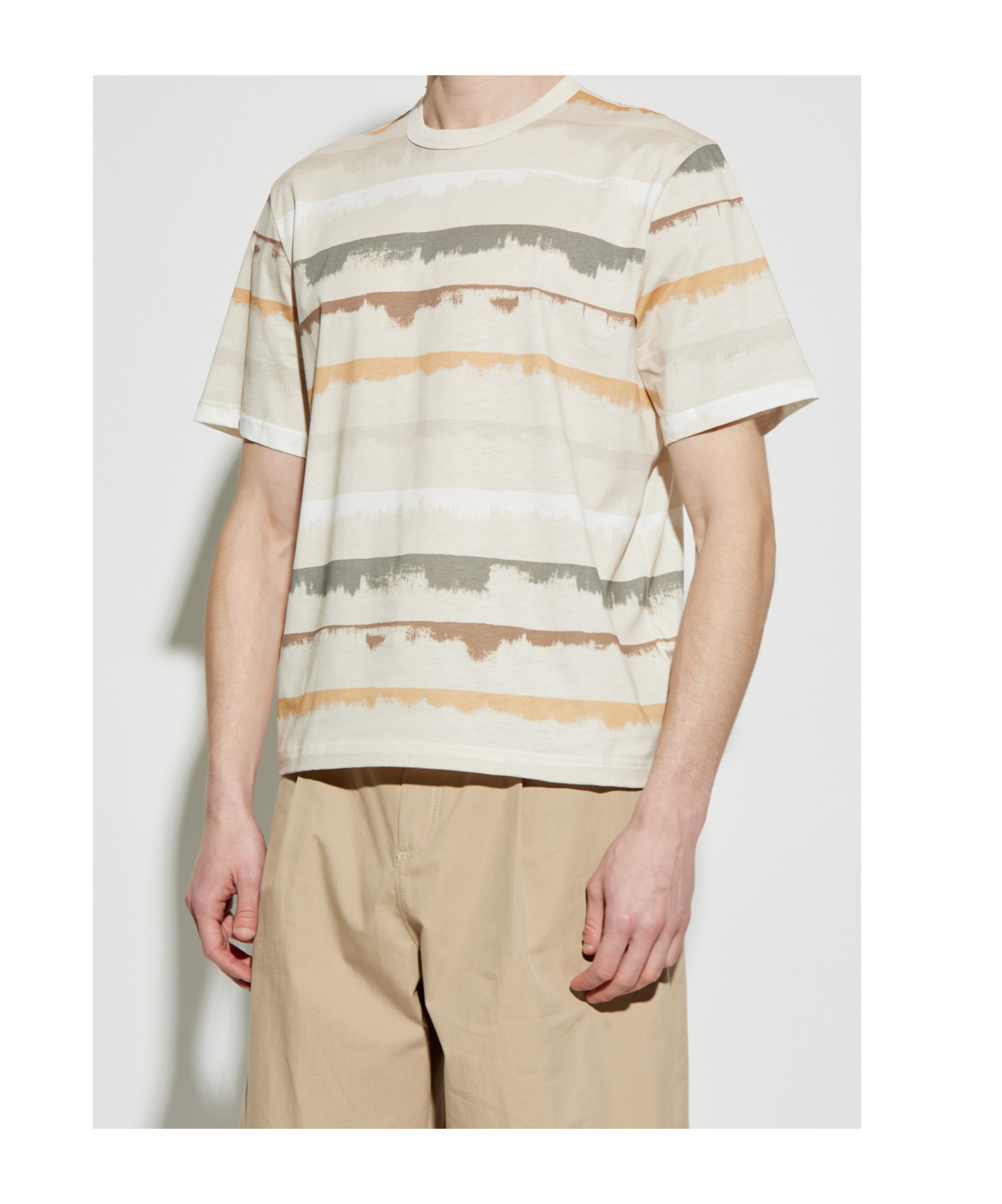 Ps By Paul Smith T-shirt Drip Stripe Toni Neutri In White