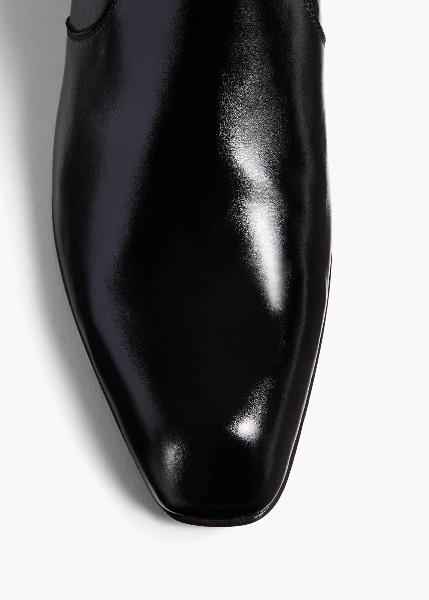 Khaite Colt Glossed-leather Ankle Boots In Black