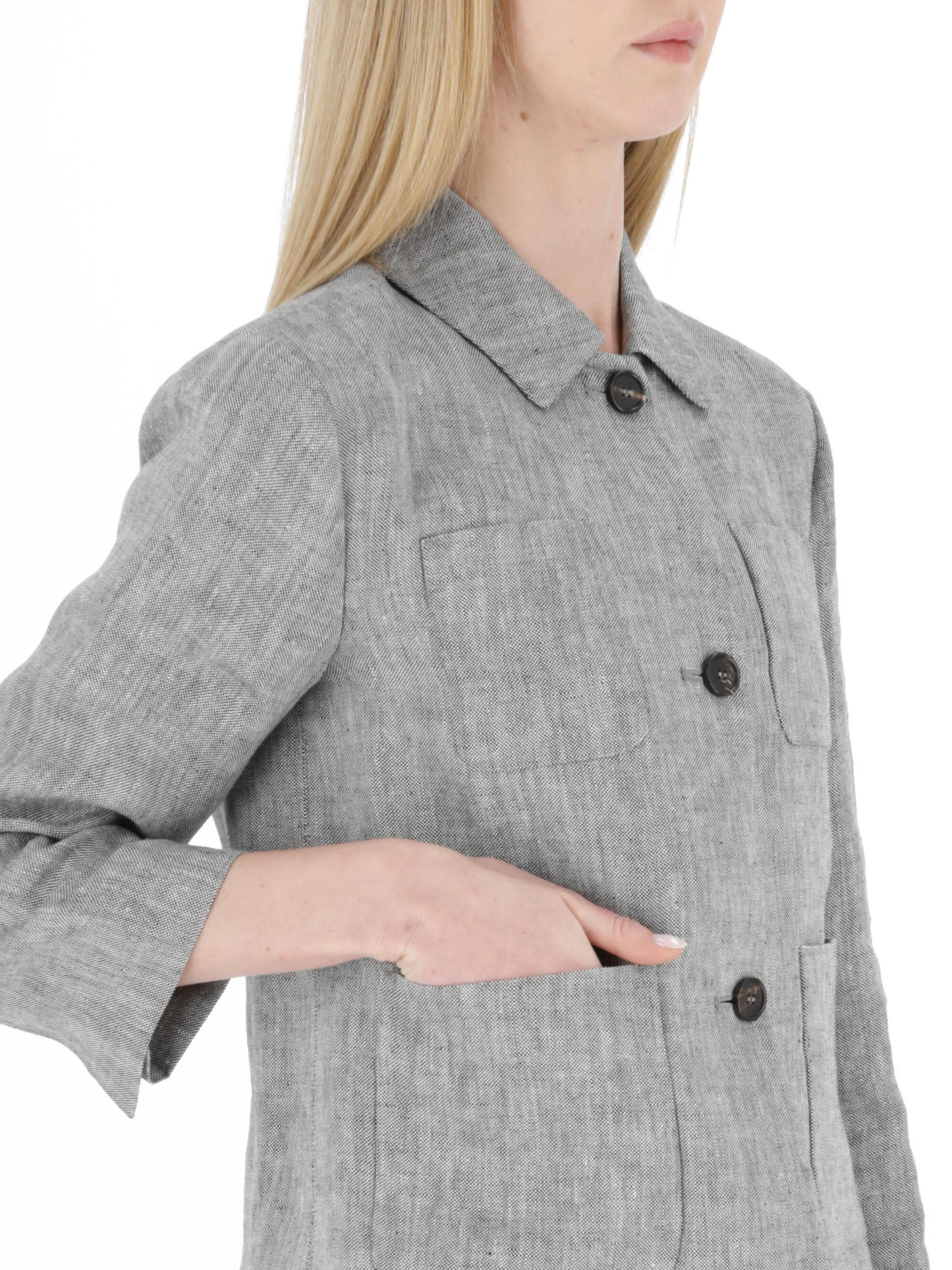 Max Mara Single-breasted Blazer In Gray