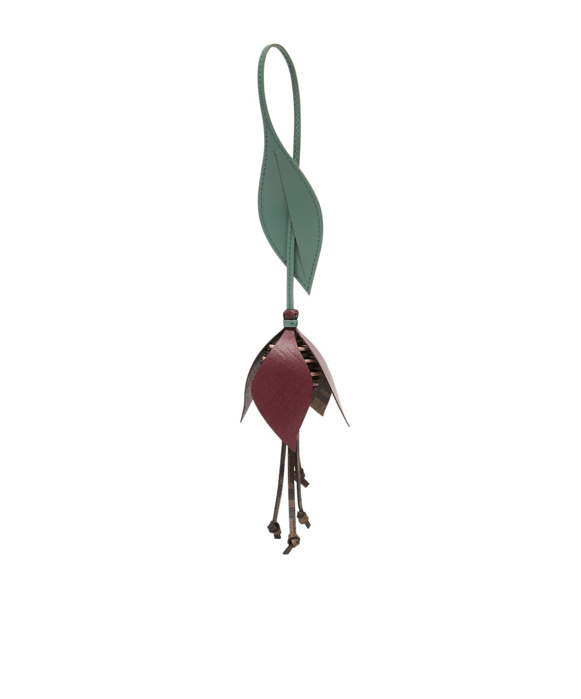 Fendi Flower Shape Bag Hanging Decoration In Green