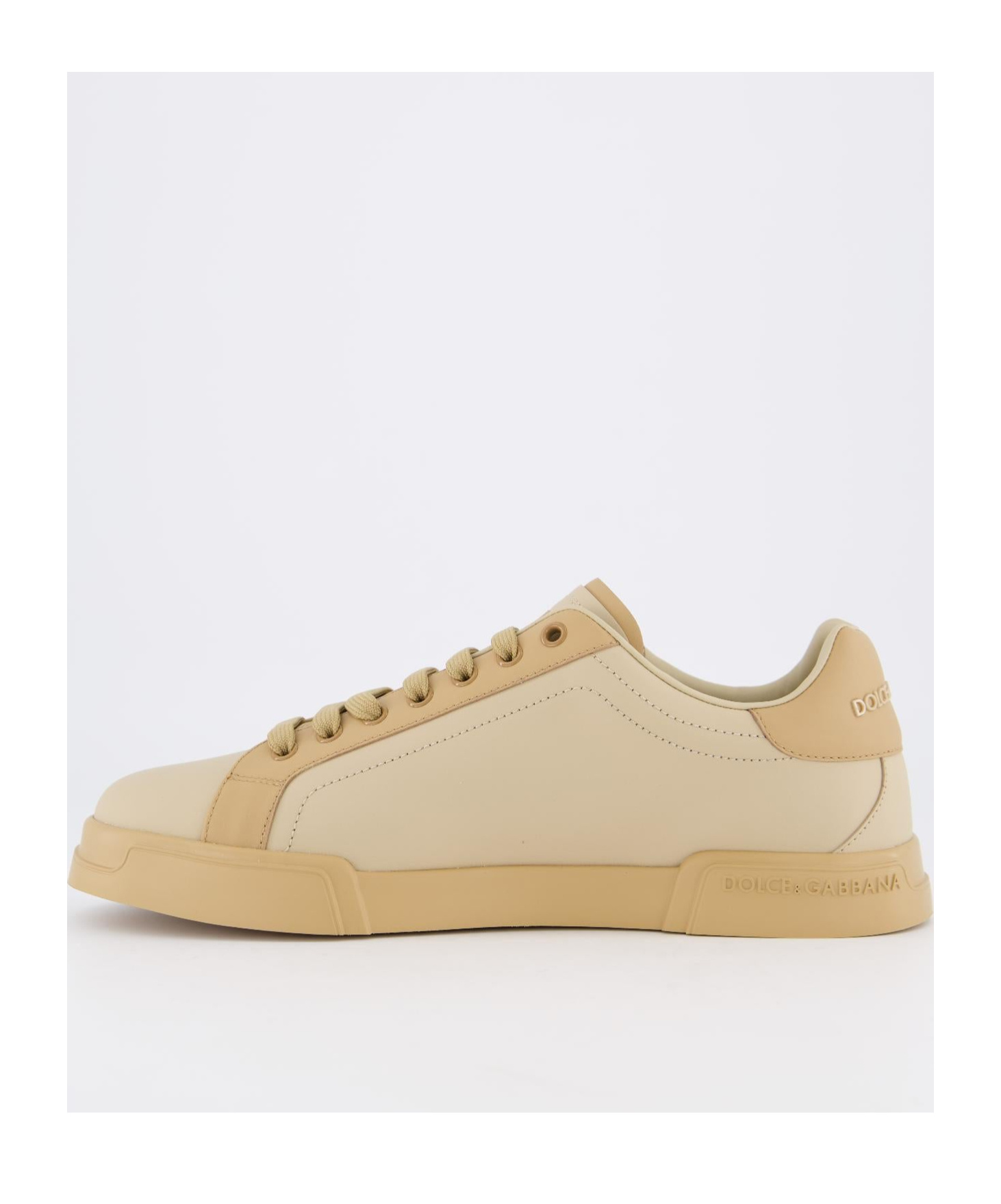 Dolce & Gabbana Lace-up Low-cut Sneakers In Nude