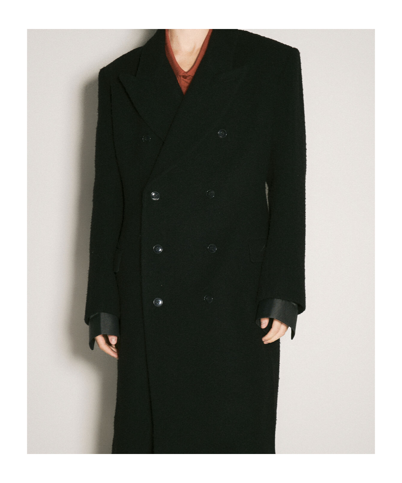 Martine Rose Double-breasted Long Coat In Black