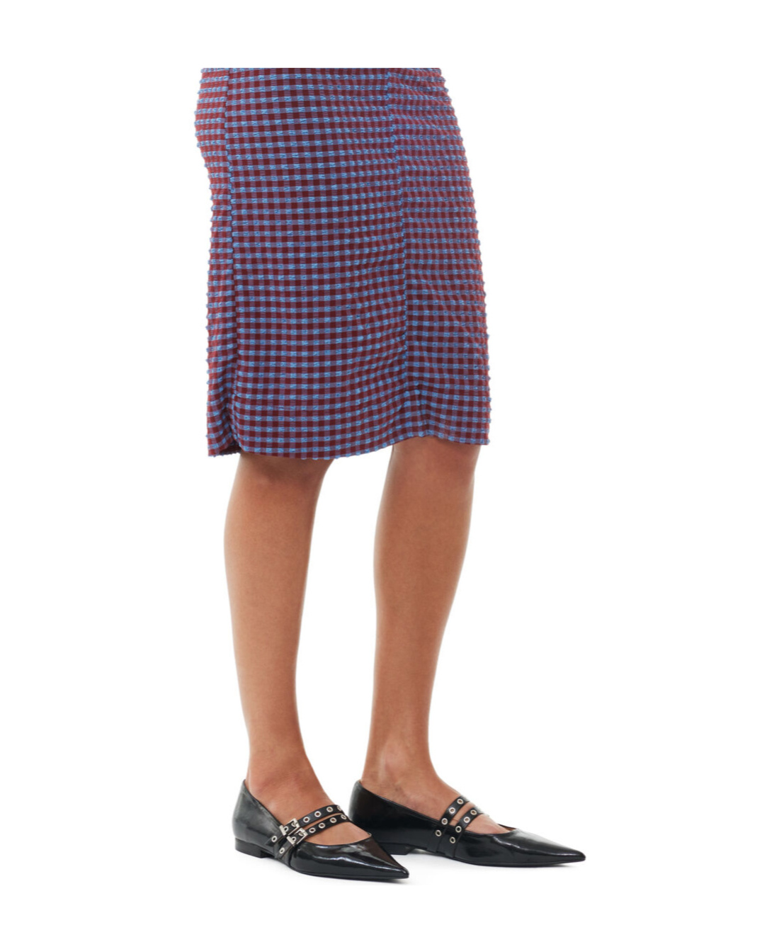 Ganni Faux Leather Mary Jane Flats In Black