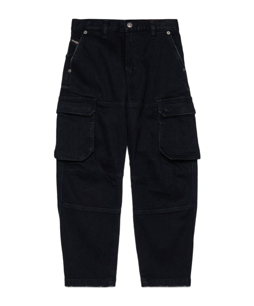 Diesel D-dave-cargo Jeans In Black