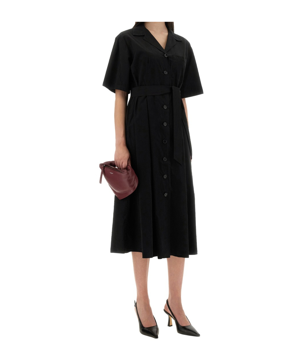 Aspesi Button-down Midi Dress With Belted Waist