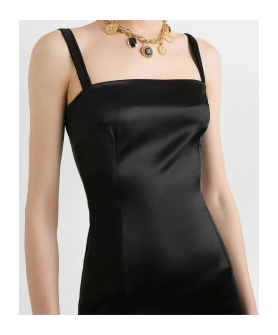 Dolce & Gabbana Satin Mini Dress In Black